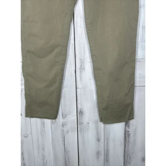 WOMENS FRANK & EILEEN WICKLOW CHINO CROPPED RAW EDGE TWILL PANTS LIGHT GREEN 2
